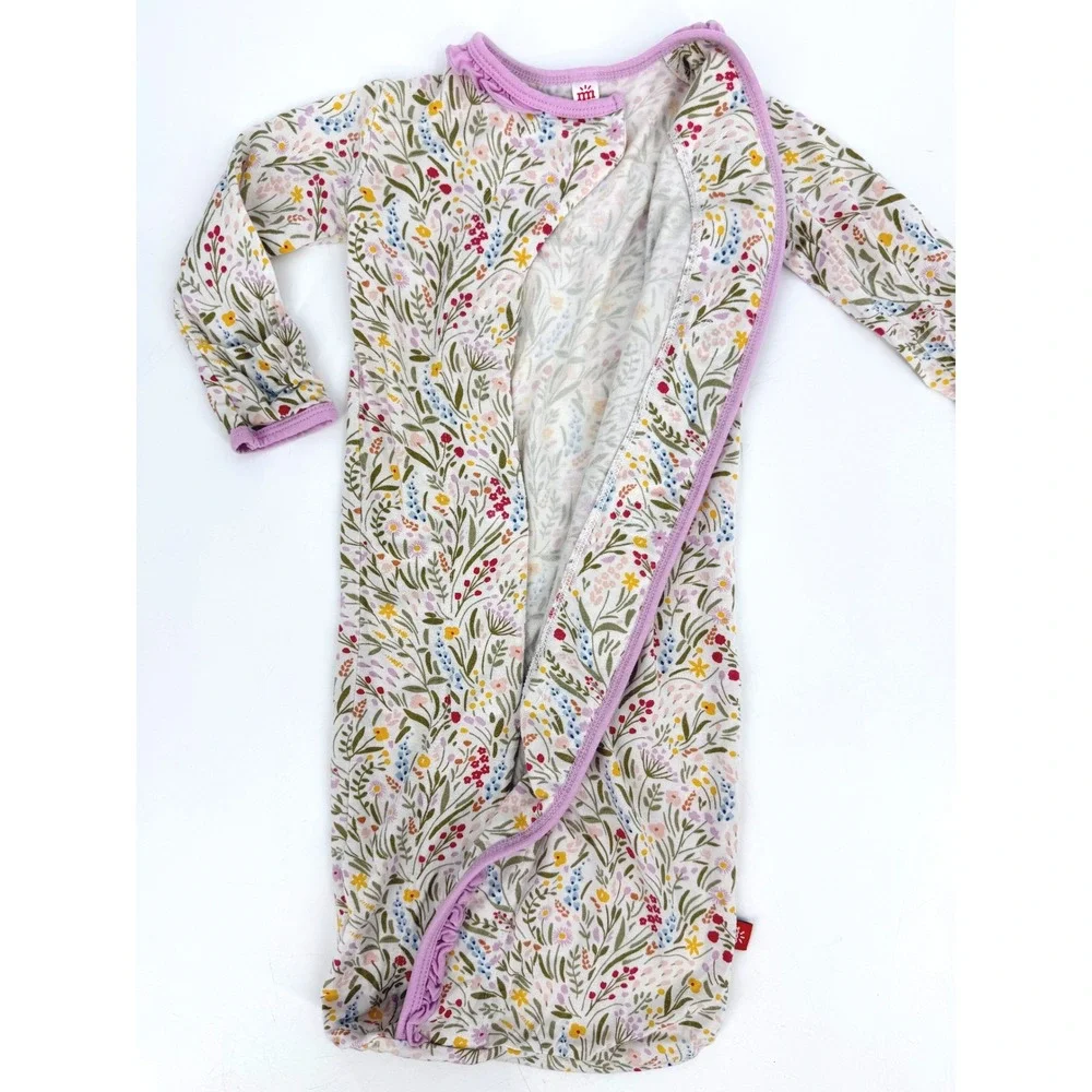 Magnetic Me Baby Floral Ruffle Gown Modal Newborn - 3 Months